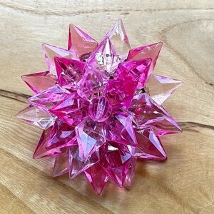 VTG Pink Starburst Faceted Brooch Pin